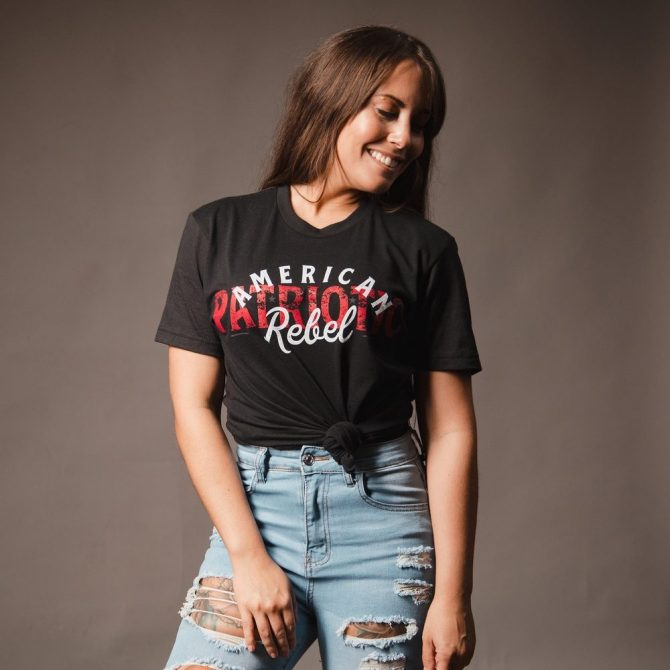 Women's American Rebel Boyfriend T-Shirt - Black - Image 6