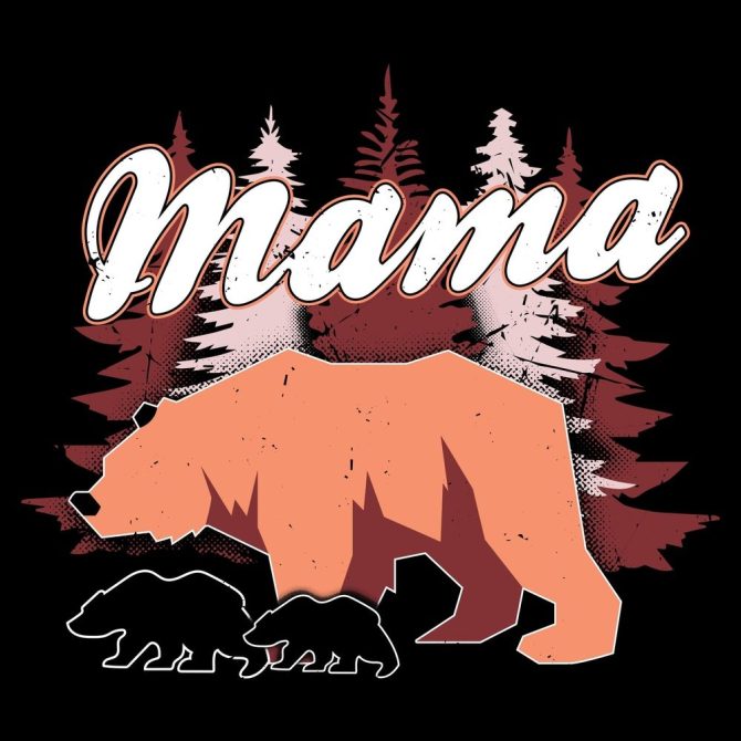 Women's Mama Bear Boyfriend Fit T-Shirt - Black - Image 3