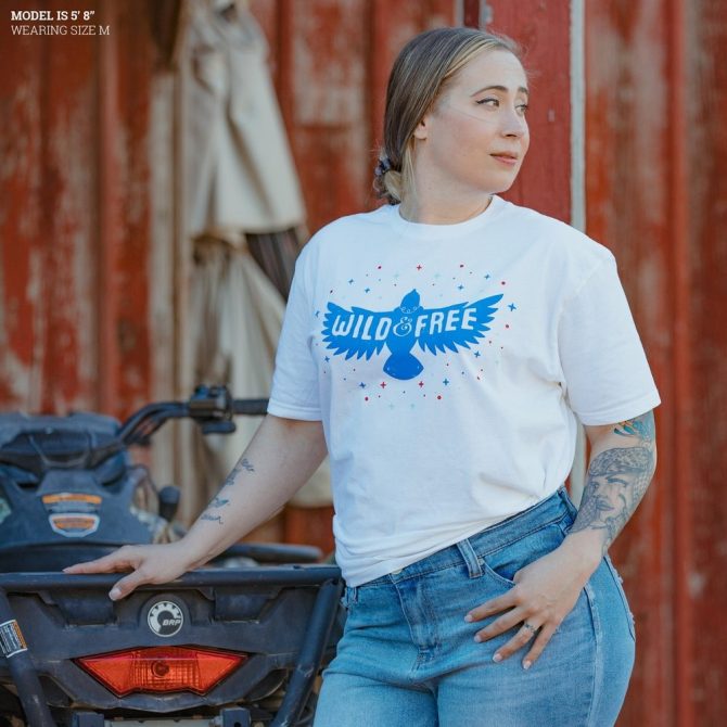 Women's Wild & Free Boyfriend Fit T-Shirt - White - Image 4