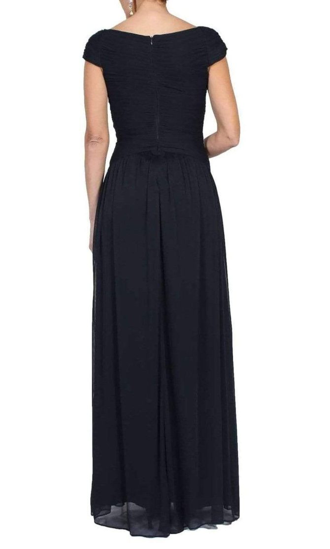 09G879300 Cap Sleeve Embellished Ruched A-Line Gown - Image 2