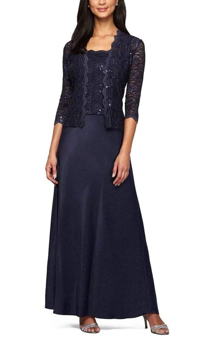 1121198 Lace and Chiffon Dress with Lace Jacket - Image 4