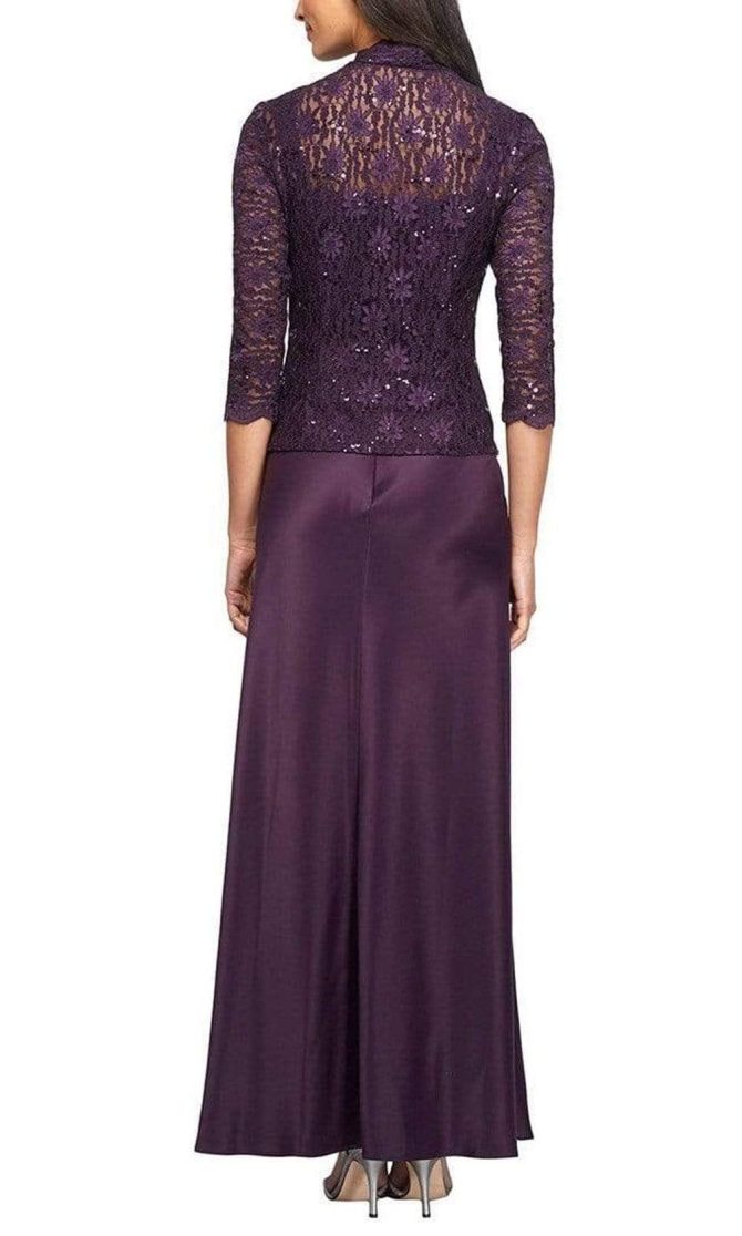 1121198 Lace and Chiffon Dress with Lace Jacket - Image 3