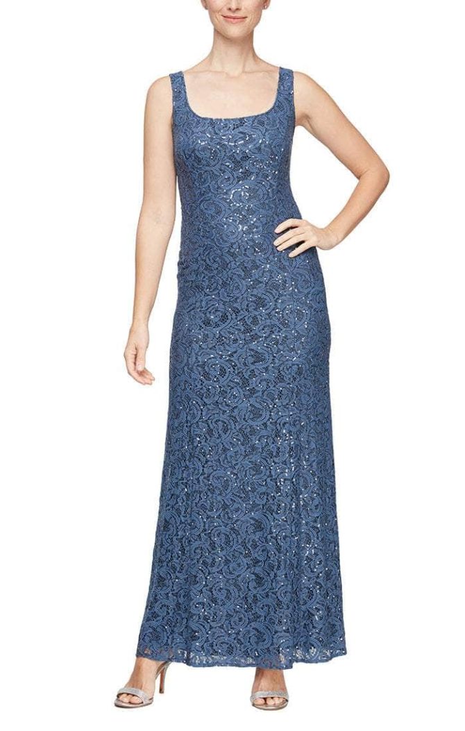 1122012 Embroidered Lace A-line Dress - Image 6