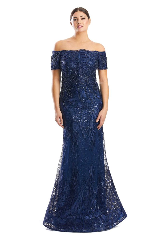 Off the Shoulder Formal Sheath Gown - Image 4