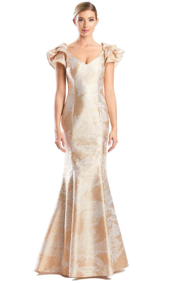 Layered Sleeve Trumpet Long Gown - Image 5