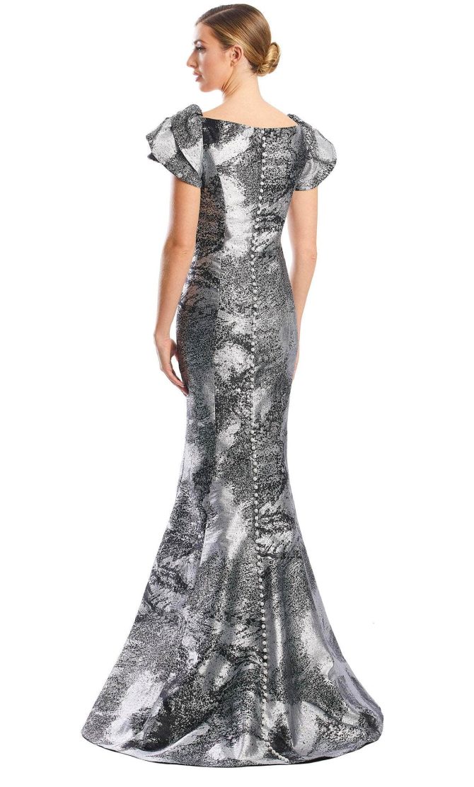 Layered Sleeve Trumpet Long Gown - Image 4