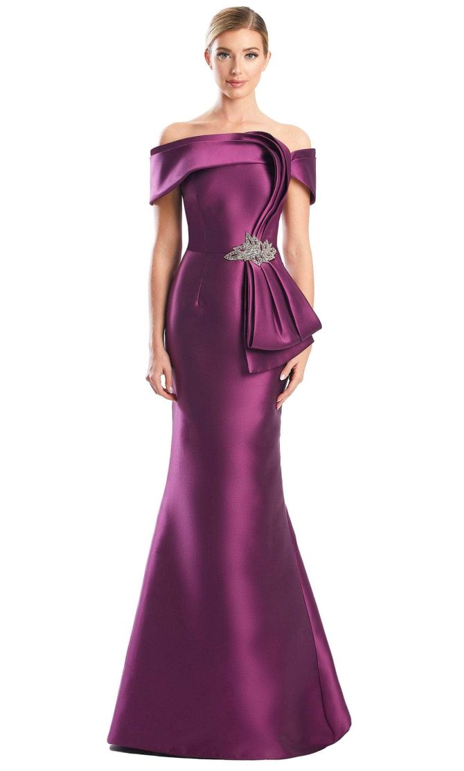 Fold over Off-Shoulder Formal Dress - Image 3