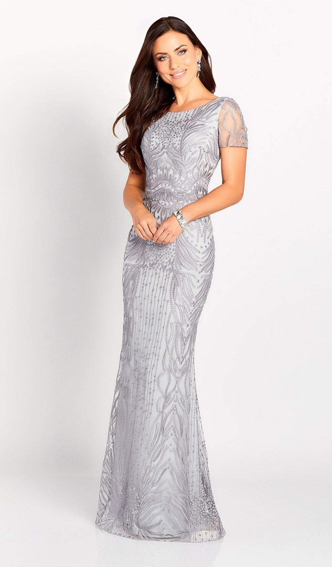 119644 Allover Lace Trumpet Dress - Image 3