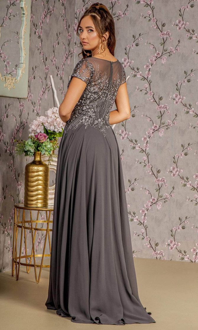 Embroidery Bateau Formal Dress - Image 6