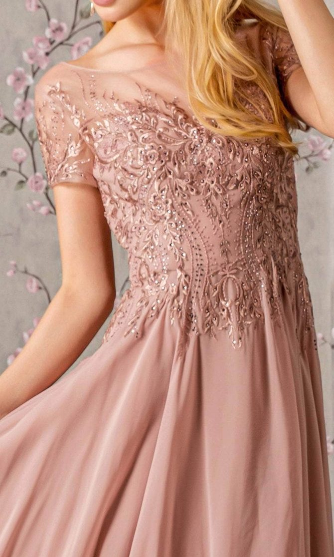 Embroidery Bateau Formal Dress - Image 10