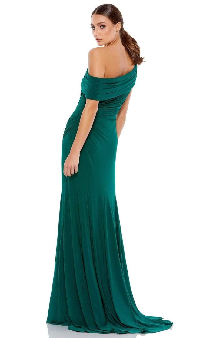 26517 Off-Shoulder Neckline High Slit Simple Prom Gown - Image 2