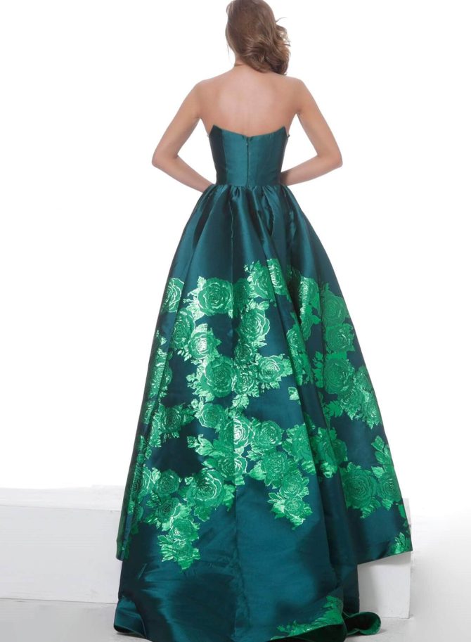 02038 Strapless Scoop Neck Floral Embroidered Gown - Image 6