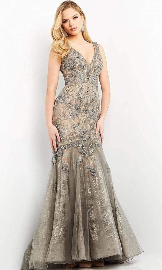 02328 Crystal Beaded Vintage-Inspired Dress