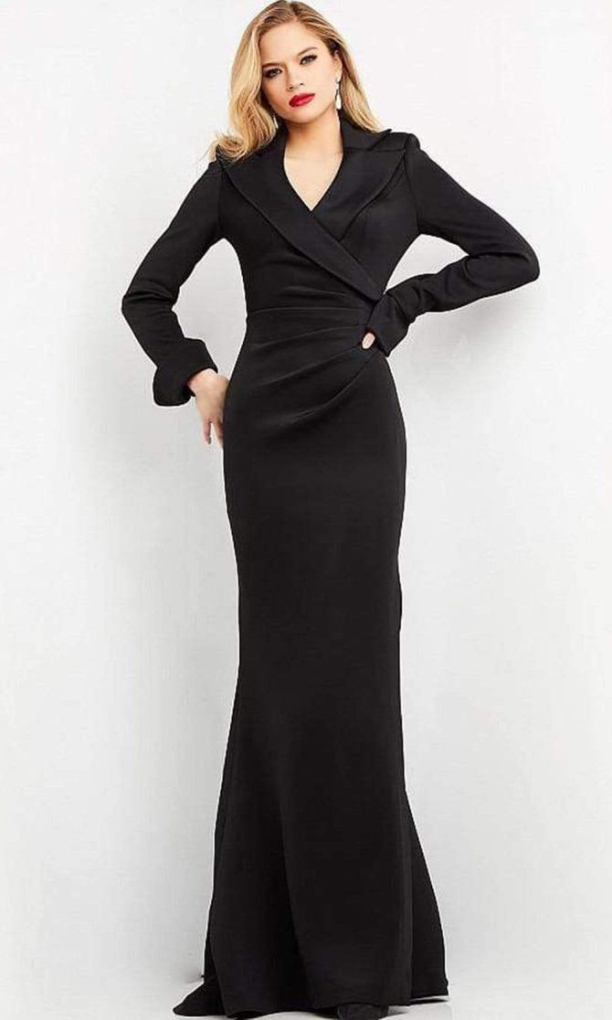 06774 Collared Modest Evening Dress