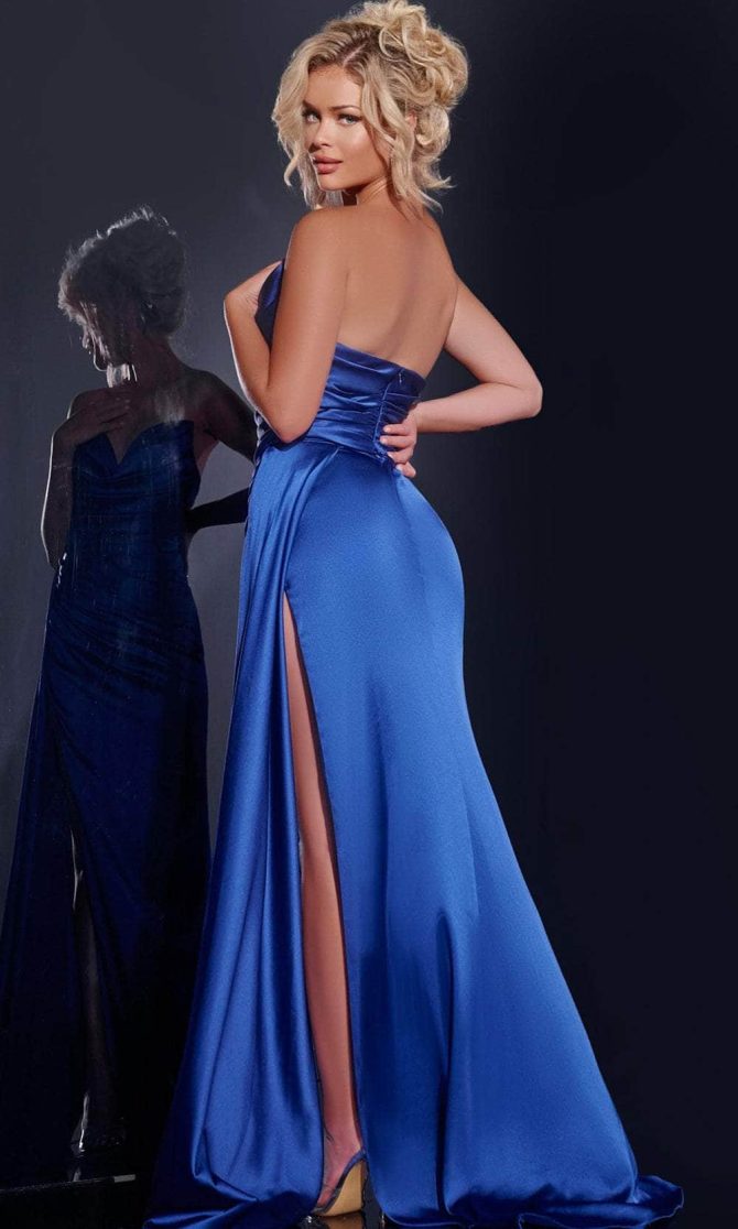 Ruched Satin Prom Dress - Image 2