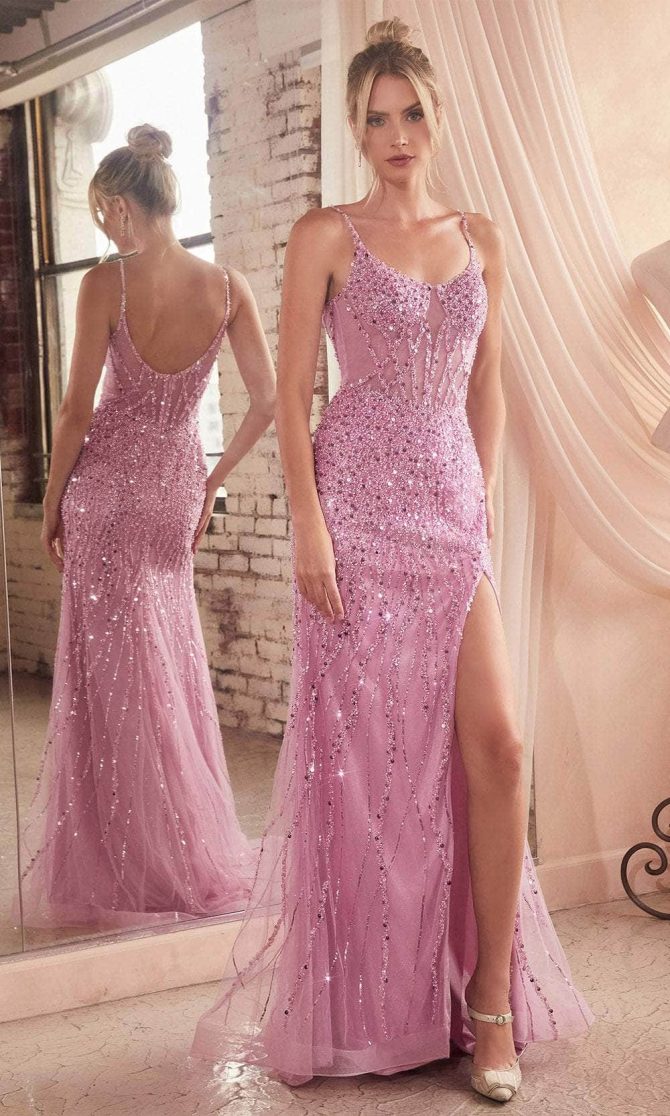 Beaded Illusion Scoop Prom Gown - Image 5