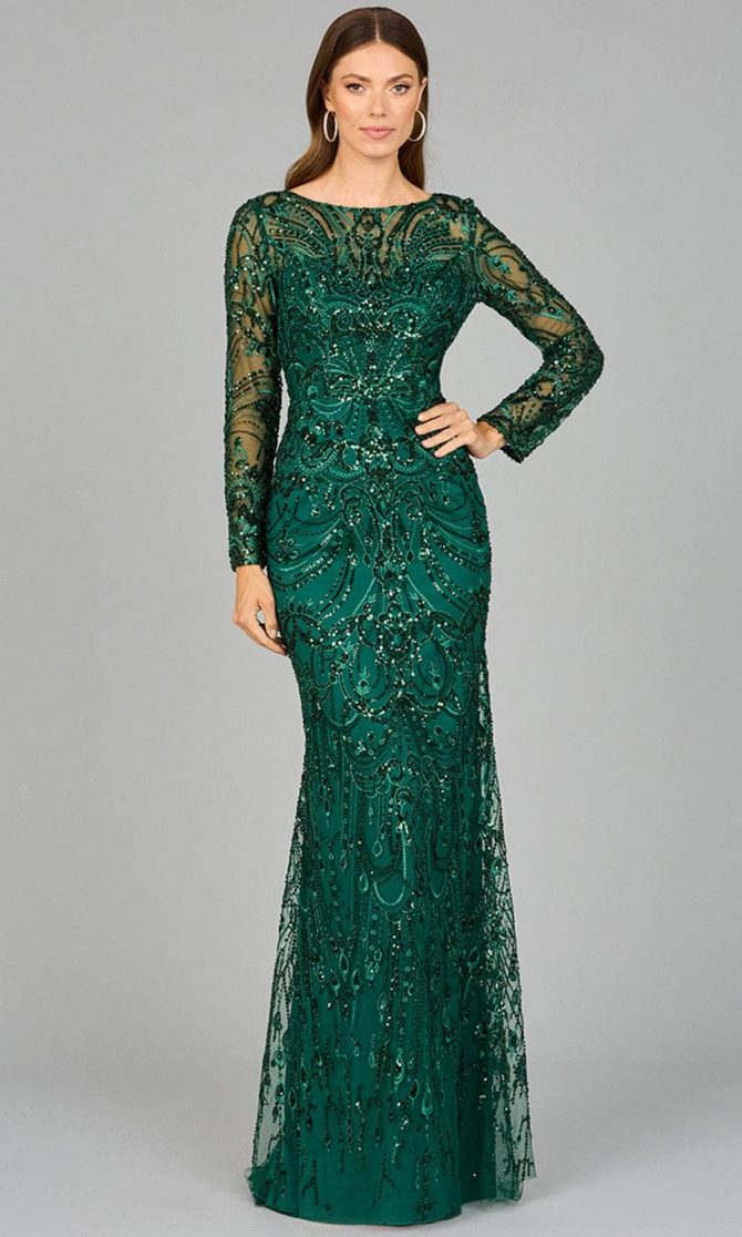 Beaded Lace Evening Dress - Image 3