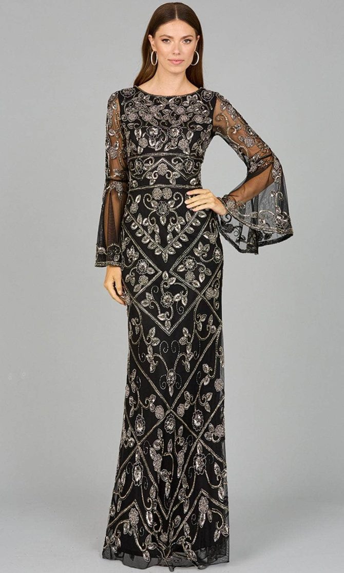 Bell Sleeve Evening Dress