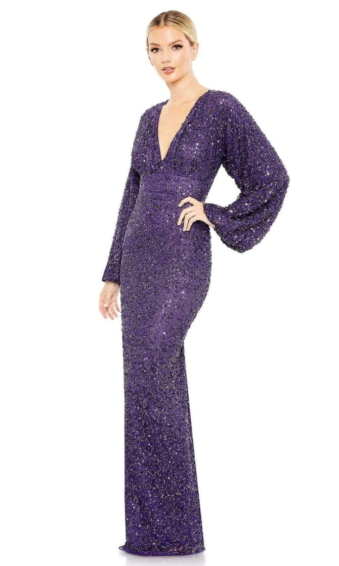 10791 Bishop Sleeve Sequin Gown - Image 3