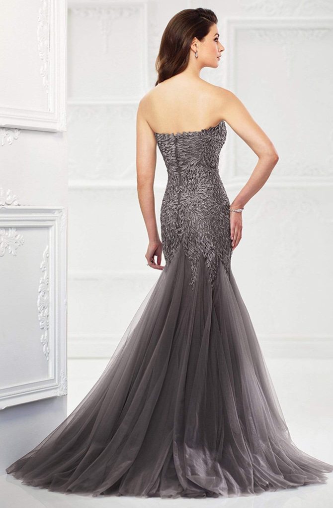 118964 Strapless Tulle Trumpet Gown - Image 2