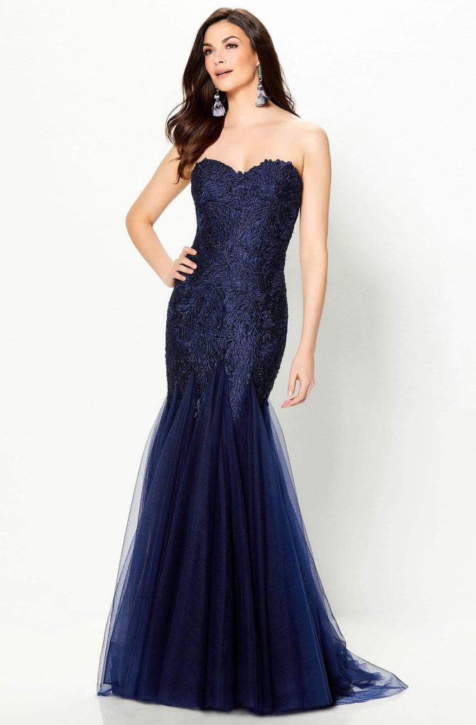 118964 Strapless Tulle Trumpet Gown - Image 4