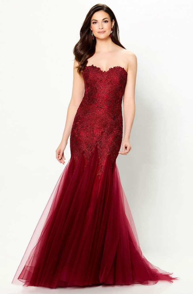 118964 Strapless Tulle Trumpet Gown - Image 3