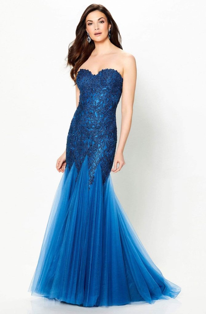 118964 Strapless Tulle Trumpet Gown - Image 5