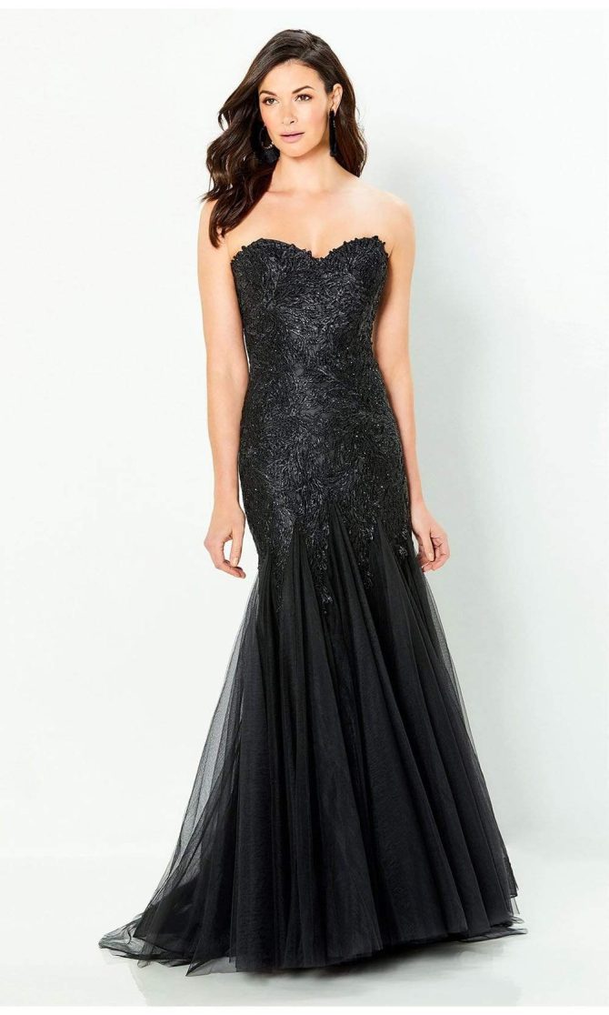 118964W Beaded Lace Sweetheart Dress - Image 3