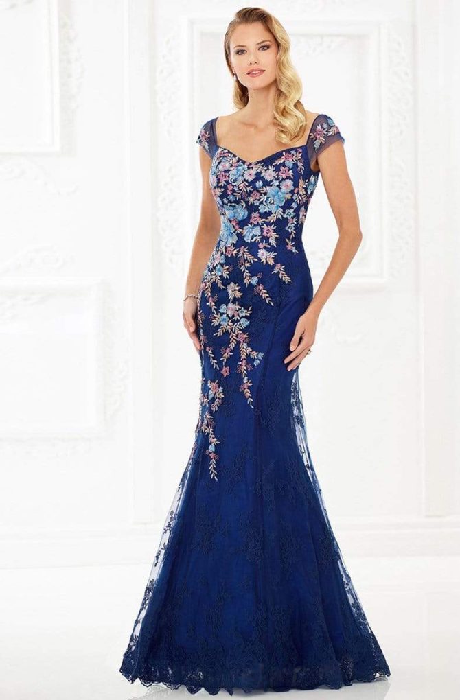 118966 Floral Embroidered Lace and Tulle Gown - Image 3