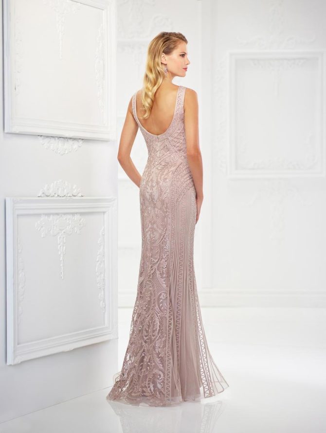 118975 Sleeveless Ribbonwork Evening Gown - Image 2