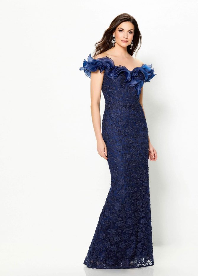 119931 Ruffled Off-Shoulder Gown - Image 7