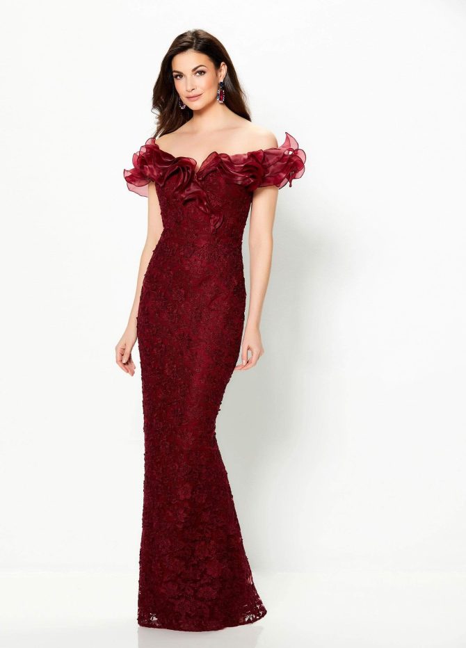 119931 Ruffled Off-Shoulder Gown - Image 5