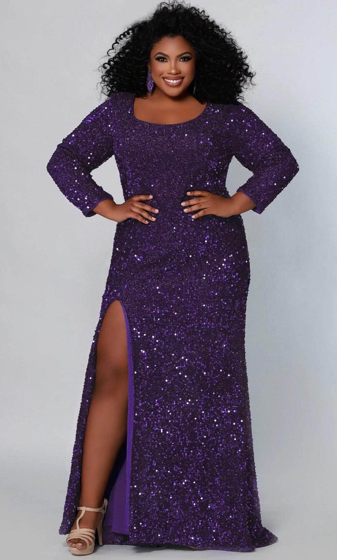 SC7320 Scoop Sequin Evening Dress - Image 9